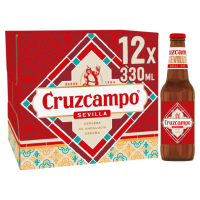 Cruzcampo Sevilla Lager Beer 4.4% ABV Bottle 12x330ml