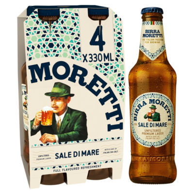 Birra Moretti Birra  Sale Di Mare 4.8% ABV Premium Unfiltered Lager Beer Bottle 4x330ml