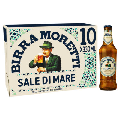 Birra Moretti Sale Di Mare 4.8% ABV Premium Unfiltered Lager Beer Bottle 10x330ml