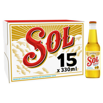 Sol Beer Original Mexican Lager 3.4% ABV Bottle 15x330ml
