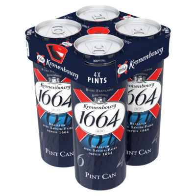 Kronenbourg 1664 Lager Beer 4 x 568ml Cans