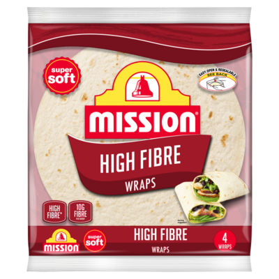 Mission 4 x High Fibre Tortilla Wraps