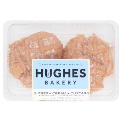 Hughes Bakery Bakery 2 Fresh Cream + Custard Caramel Choux Buns