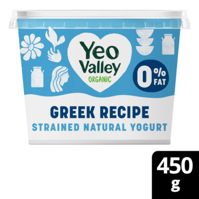Yeo Valley Organic Greek 0% Strained Natural Yogurt 450g