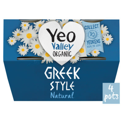 Yeo Valley Organic Greek Style Natural 4 x 110g (440g)