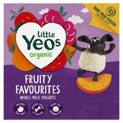 Yeo Valley Organic Fruity Favourites Whole Milk Yogurt 4 X 85G