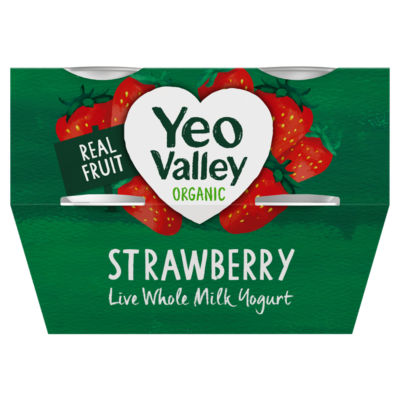 Yeo Valley Organic Strawberry Yogurt 4X110g