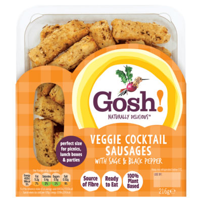 GOSH Veggie Cocktail Sausages with Sage & Black Pepper 216g