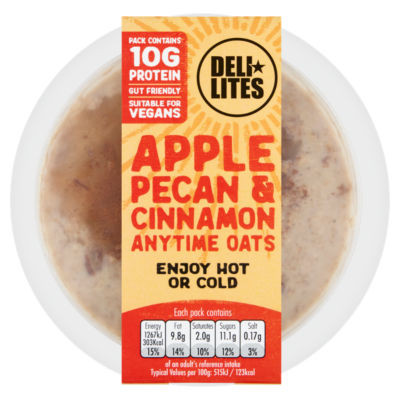 DELI LITES Apple Pecan & Cinnamon Anytime Oats 245g