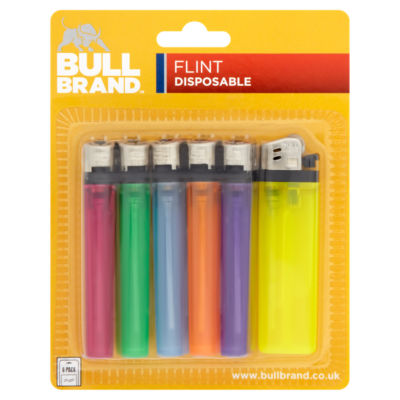 Bull Brand Flint Disposable Lighter 6 Pack