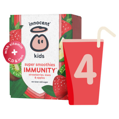 Innocent Kids Super Smoothies Strawberries, Kiwis & Apples 4 x 150ml