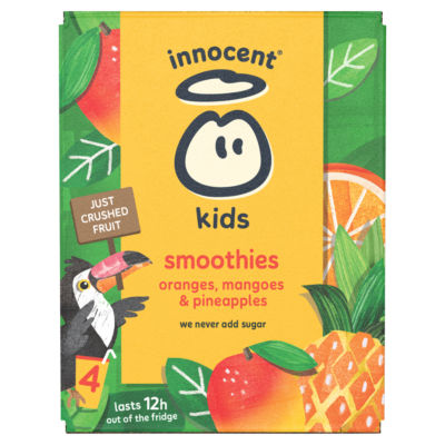 Innocent Kids Oranges, Mangoes & Pineapples Smoothies 4X150ml