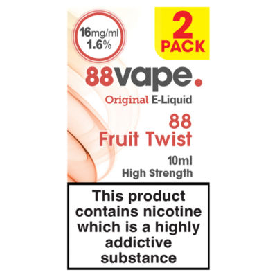 88Vape Original E-Liquid 88 Fruit Twist 2 Pack 10ml
