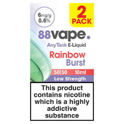 88Vape 2 Any Tank E-Liquid Rainbow Burst 50/50 10ml