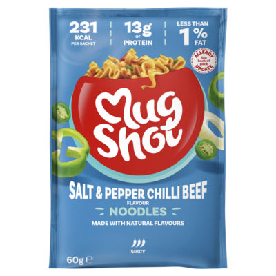 Mug Shot Salt & Pepper Chilli Beef Flavour Noodles 60g