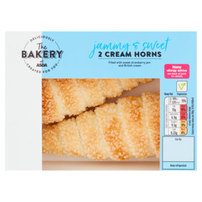 The Bakery At Asda 2 Cream Horns