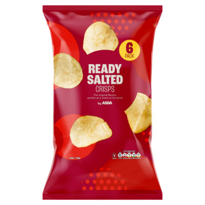 ASDA Ready Salted Crisps 6 x 25g (150g)