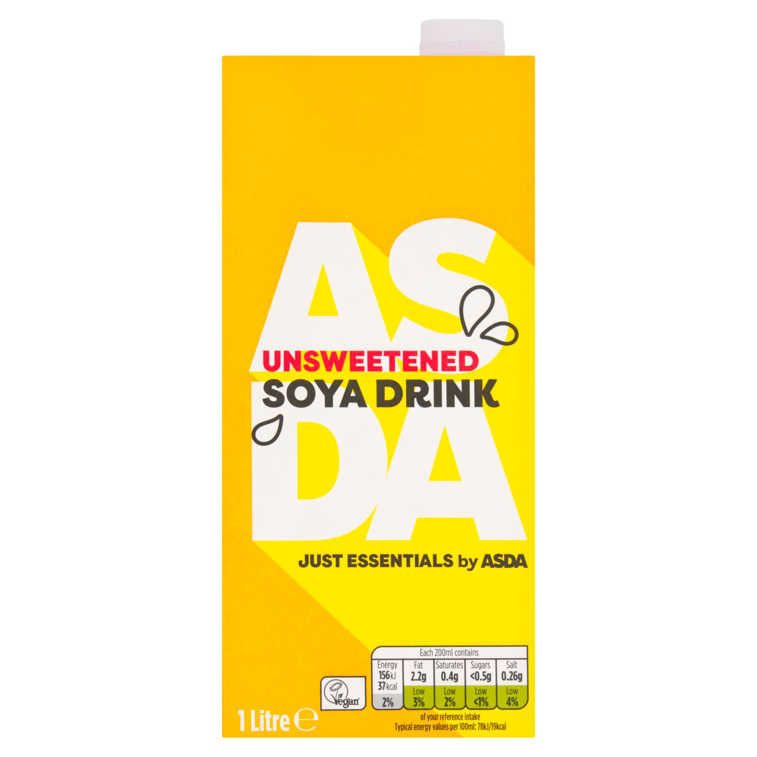 JUST ESSENTIALS by ASDA Unsweetened Soya Drink Milk Alternative 1 Litre