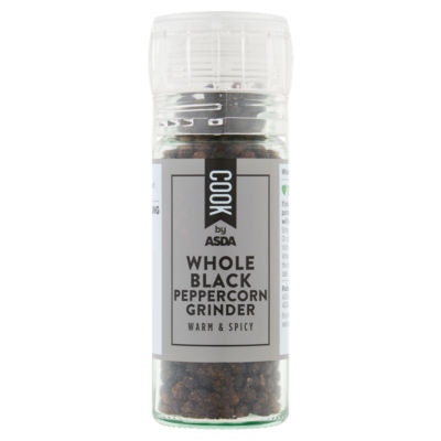 COOK by ASDA Cook Whole Black Peppercorn Grinder 50g