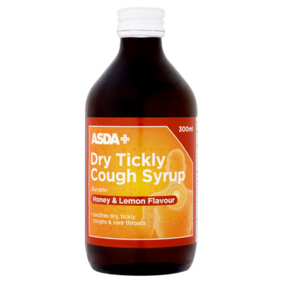 ASDA Dry Tickly Cough Syrup Glycerin Honey & Lemon Flavour 300ml