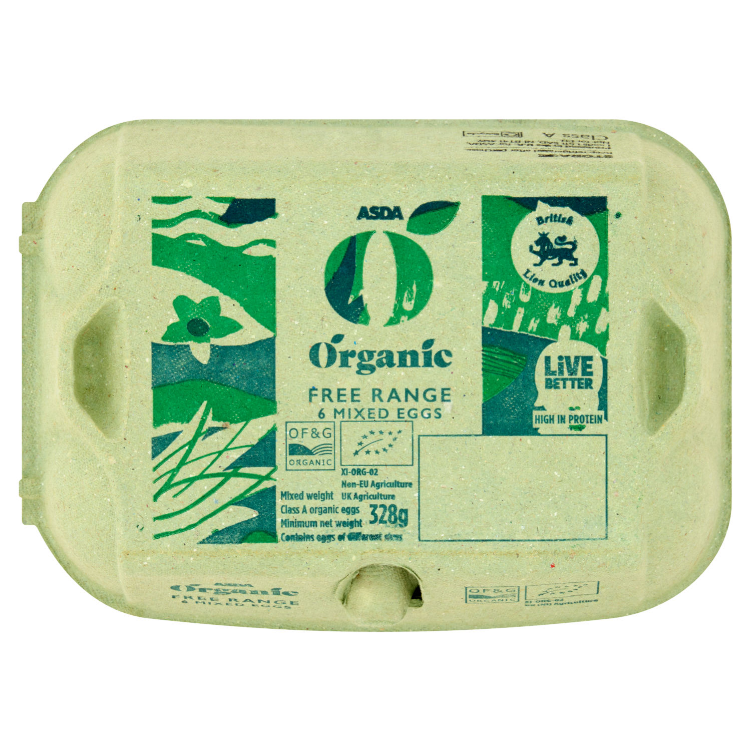 ASDA Organic Free Range Mixed Eggs 328g