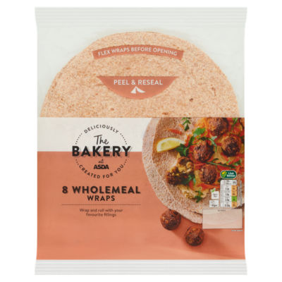 The BAKERY at ASDA The Bakery 8 Wholemeal Wraps 488g