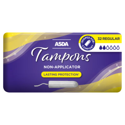 ASDA 32 Regular Tampons Non-Applicator