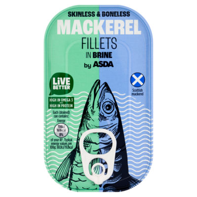 ASDA Mackerel Fillets in Brine 125g