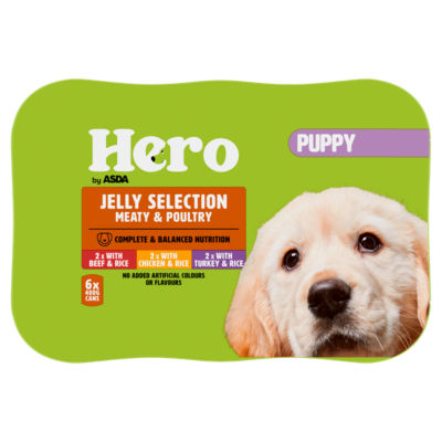 Hero by ASDA Hero Puppy Jelly Selection Meaty & Poultry 6 x 400g (2.4kg)