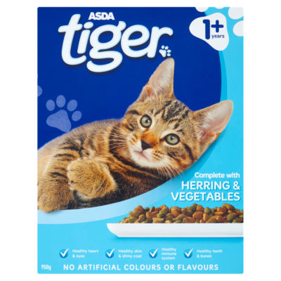 ASDA Tiger Complete with Herring & Vegetables 1+ Years 950g