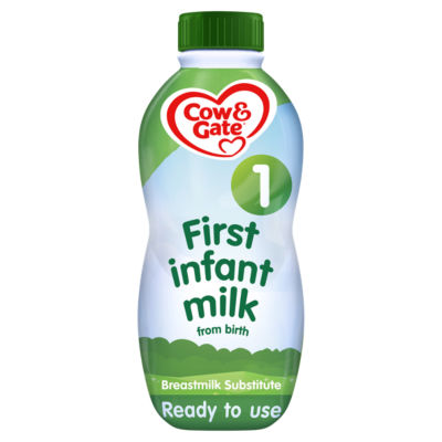 Cow & Gate first infant baby milk ready to feed formula from birth