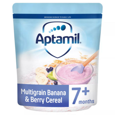 Aptamil Multigrain Banana & Berry Porridge Baby Cereal 7+ Months   200g