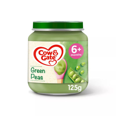 Cow & Gate peas baby food snack jar