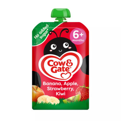 Cow & Gate Pouches Banana Apple Strawberry Kiwi 100g