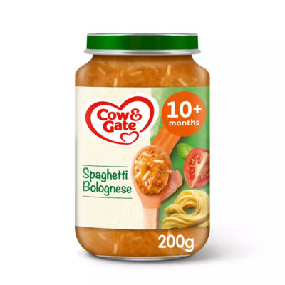 Cow & Gate spaghetti bolognese baby food meal jar