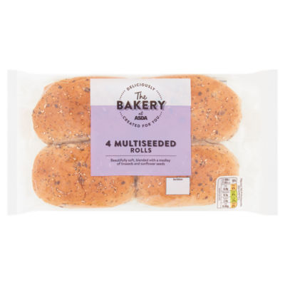 The BAKERY at ASDA The Bakery 4 Multiseeded Rolls