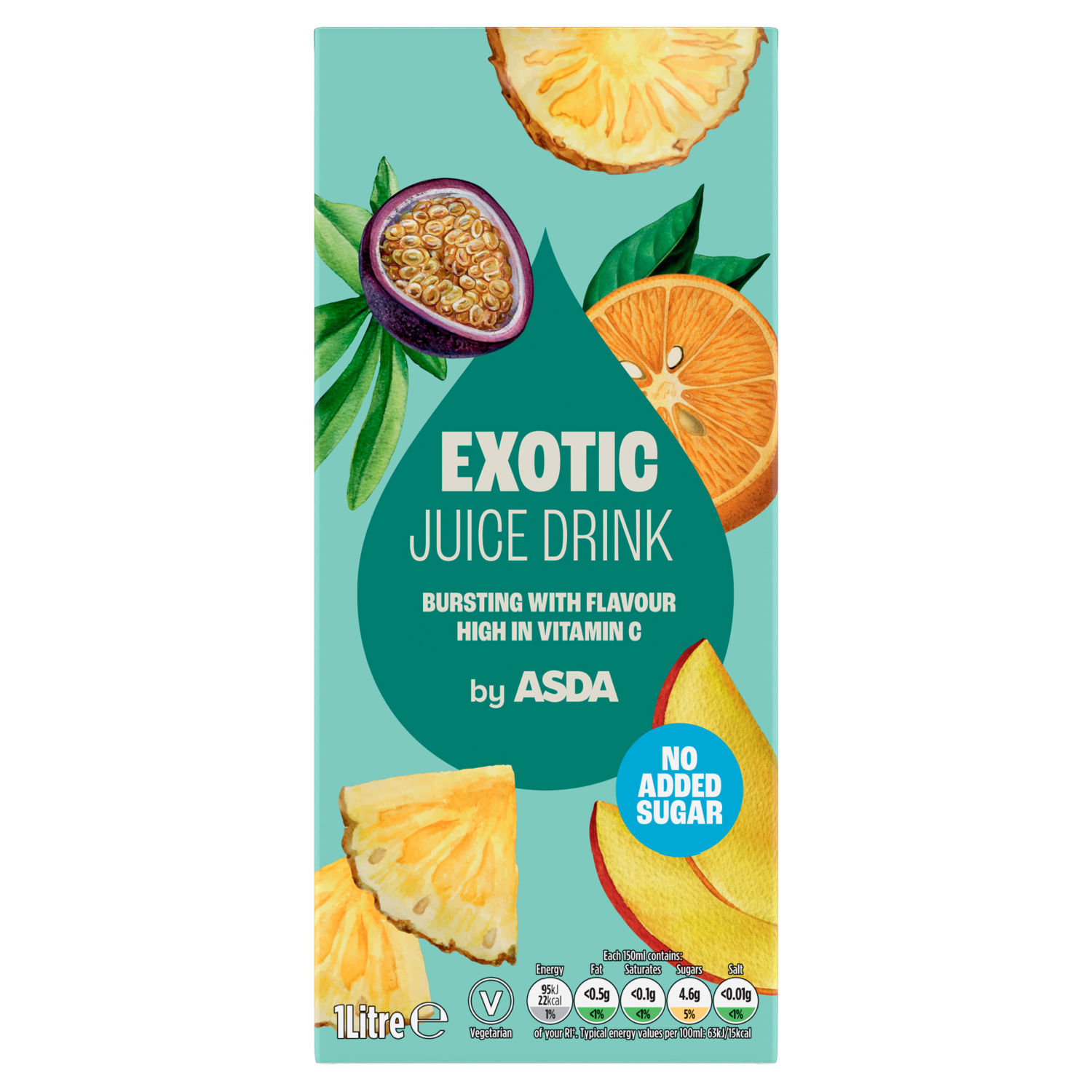 ASDA Exotic No Added Sugar Juice Drink 1 Litre