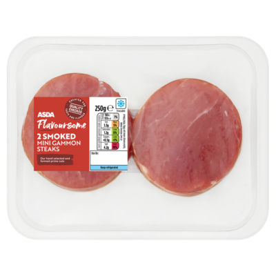 ASDA 2 Smoked Mini Gammon Steaks 250g