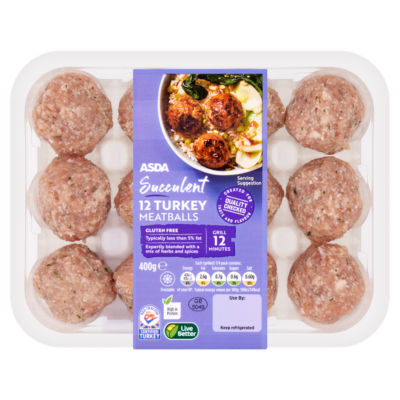 ASDA 12 Succulent Turkey Meatballs 400g