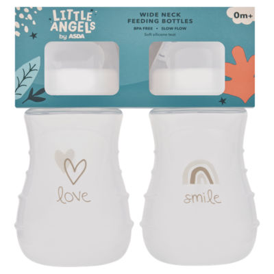 LITTLE ANGELS by ASDA Little Angels Wide Neck Feeding Bottles 0m+