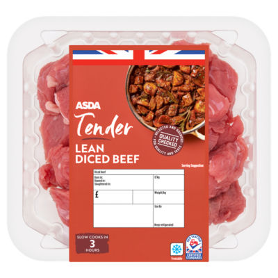 ASDA Tender Lean Diced Beef 400g