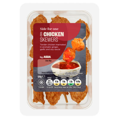 ASDA Side for One 8 Chicken Skewers 64g