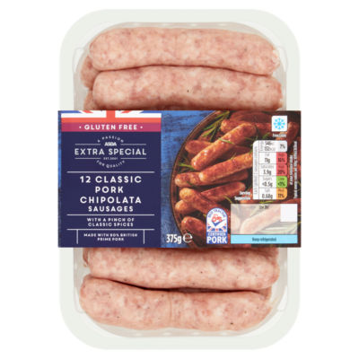 ASDA Extra Special 12 Pork Chipolatas