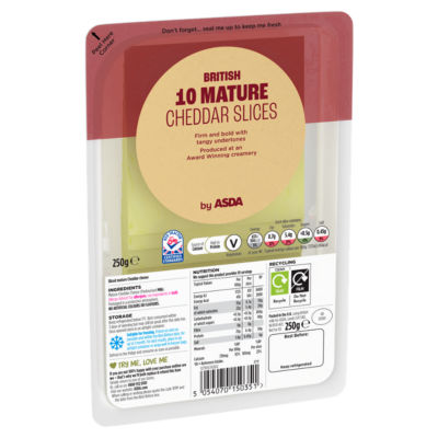 ASDA 10 British Mature Cheddar Slices 250g