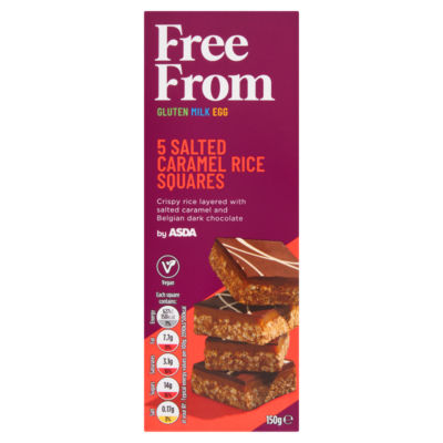 ASDA Free From Free From by  5 Salted Caramel Rice Squares 150g