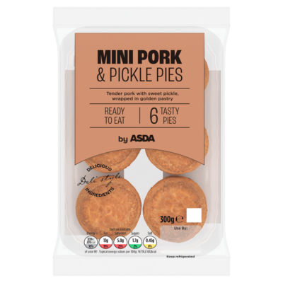 ASDA 6 Tasty Mini Pork & Pickle Pies 300g