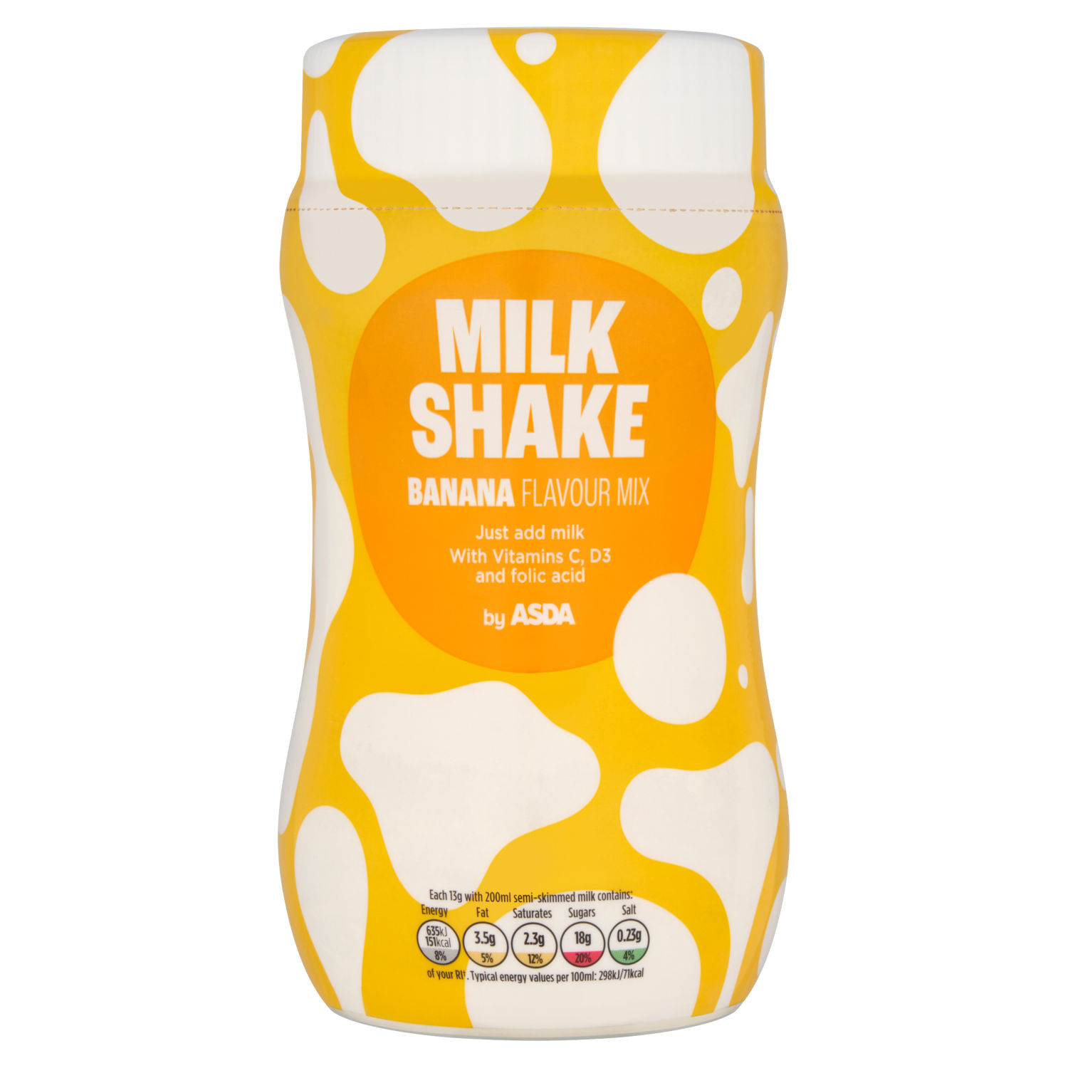 ASDA Banana Flavour Mix Milk Shake Milkshake Powder 300g