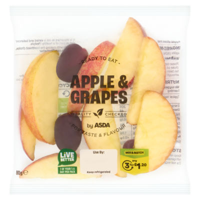 ASDA Crisp & Juicy Apple Slices & Grapes 80g
