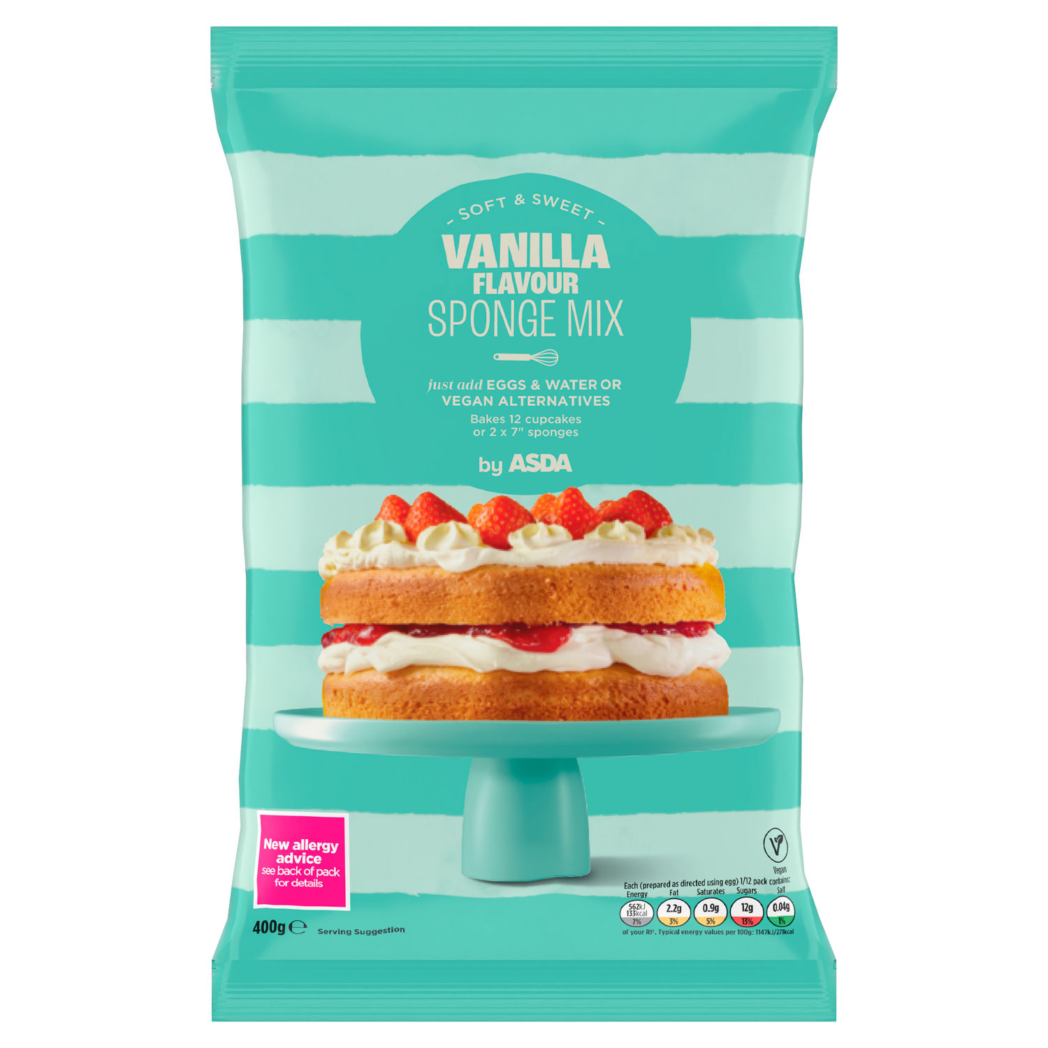 ASDA Vanilla Flavour Sponge Cake Mix 400g