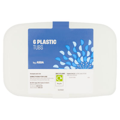 ASDA 6 Plastic Tubs